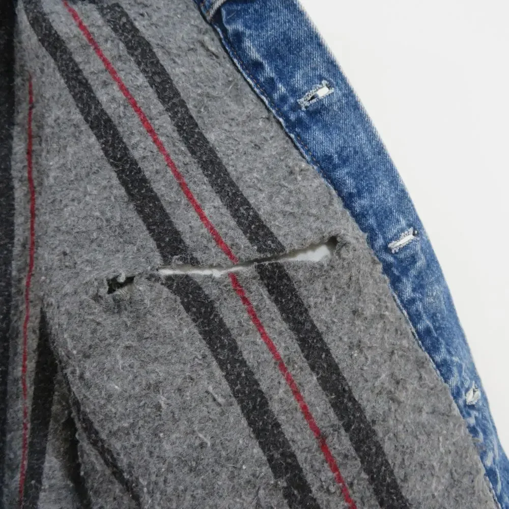 LEVIS Denim Jean Jacket Blanket Lined Trucker Blue Made in USA Sz 42 1980s